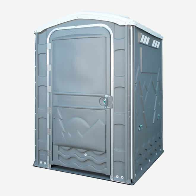 polyportables eau grey portable toilet perspective view bigger