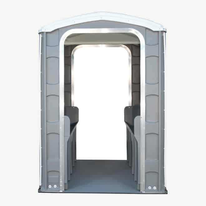 polyportables urinal grey portable toilet front view